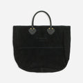 SUEDE TOTE BAG - BLACK