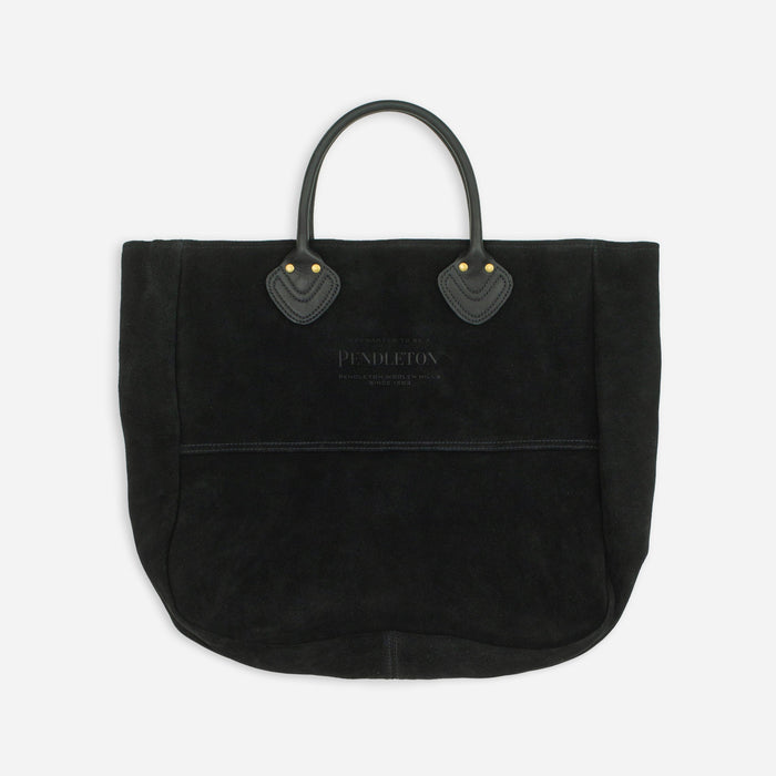 SUEDE TOTE BAG - BLACK