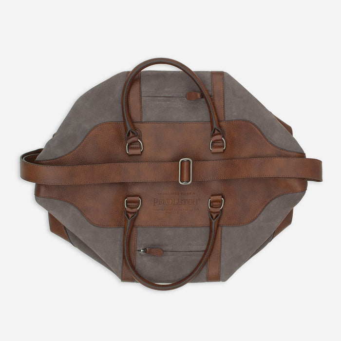 SUEDE WEEKEND BAG - BROWN