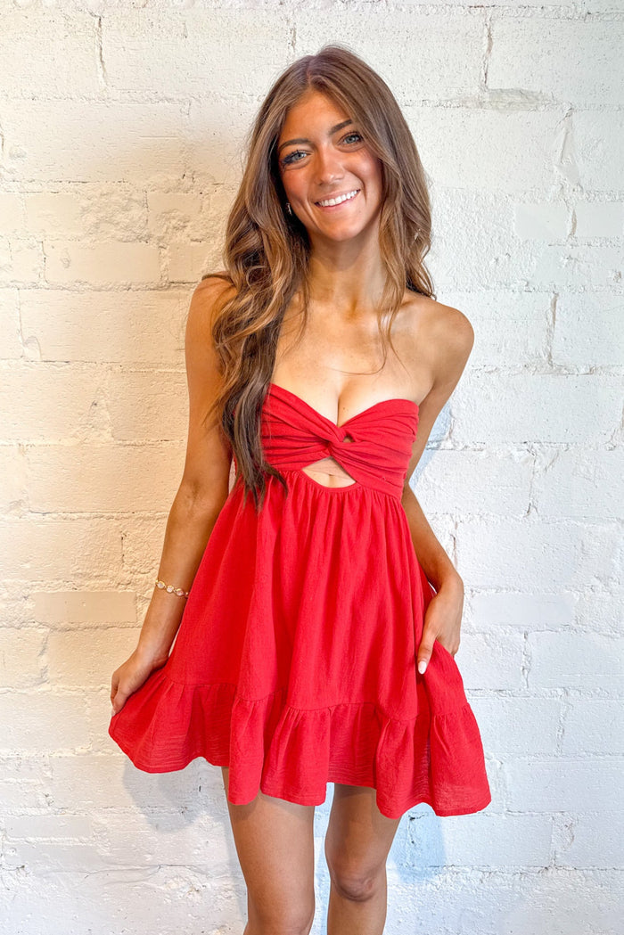 Summer Nights Romper Dress, Mini Dress, Strapless Dress, 4th of July Styles, Adeline Boutique, Dallas Boutique, Summer Dresses
