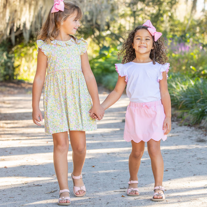 Sunny Blooms Ruffle Neck Dress