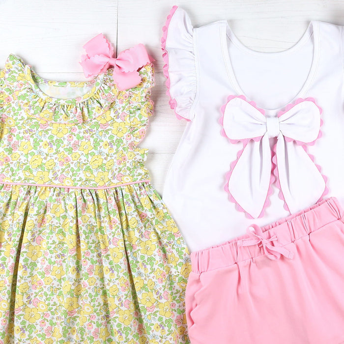 Sunny Blooms Ruffle Neck Dress