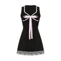 Sweet Bow Lace Mini Dress fashionnsio