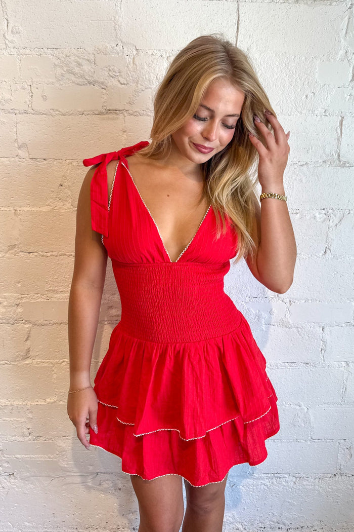 Sweet Ties Dress, Red Dress, Vacation Styles, Game Day Dresses, Adeline Boutique, Dallas Boutique
