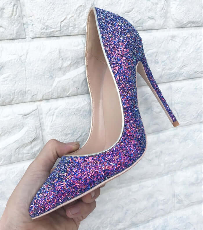 Symphony Purple Sequin Stiletto Heels for Women