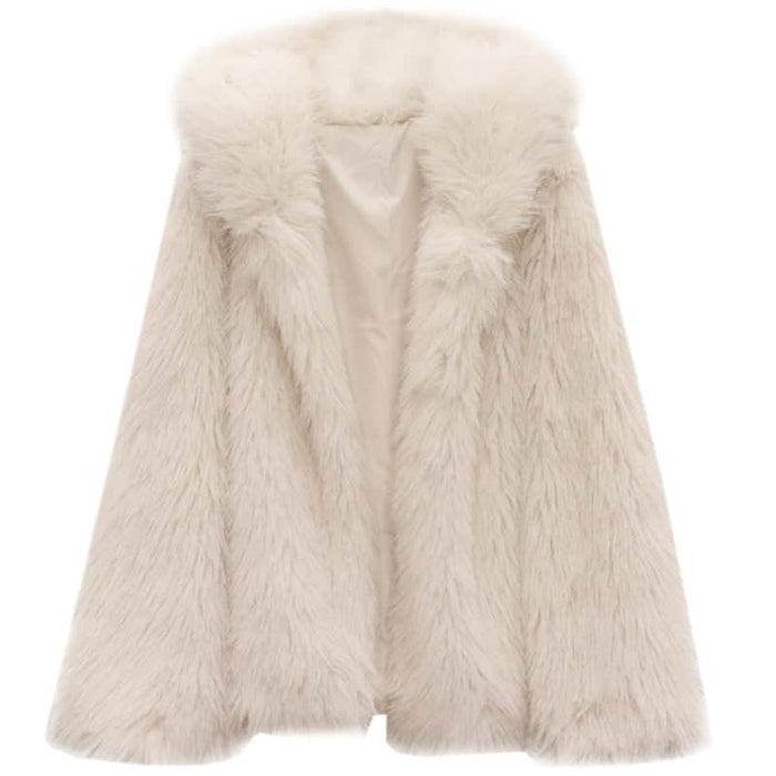 Short Texture Furry Coat Loose Temperament Lapel Cool Long Sleeve Fashion Women BadAssWear.fi