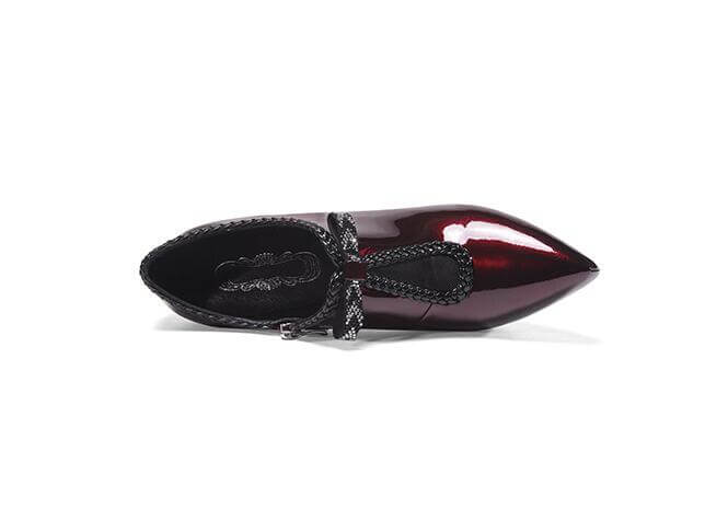 Block-heel Deep Patent Leather Low-top High Heels BadAssWear.fi