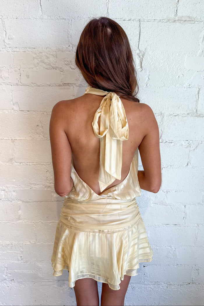 The Sweetest Thing Dress, Halter Dress, Yellow Dress, Womens Boutique, Dallas Boutique, Adeline Boutique