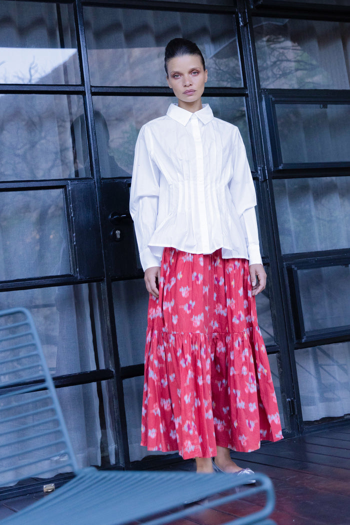 Tiered Maxi Skirt- Lebombo Rust