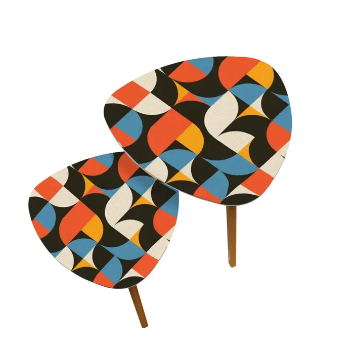 Triangle 60s Retro Tripod Nesting Table Set Modernist Style - One Size - retro nesting tables