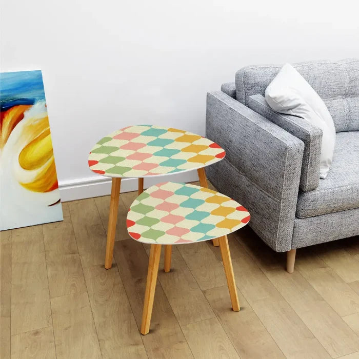Triangle 60s Retro Tripod Nesting Table Set Multicolor - One Size - retro nesting tables