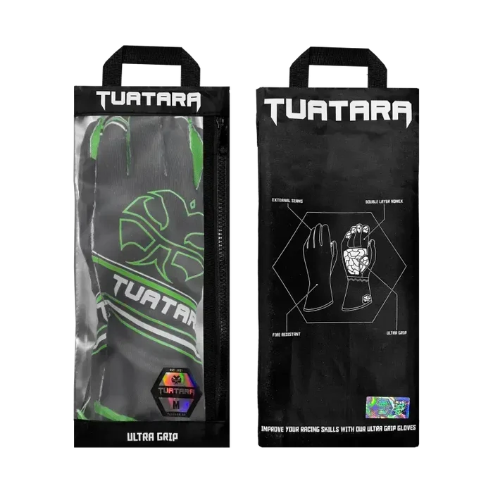 Tuatara Nomex Gloves – BLK/GRN - Sim Race Webshop B.V.