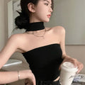 Turtleneck Strapless Tube Top fashionnsio