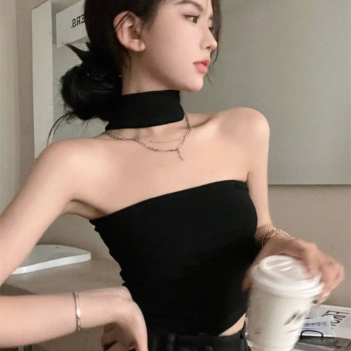 Turtleneck Strapless Tube Top fashionnsio