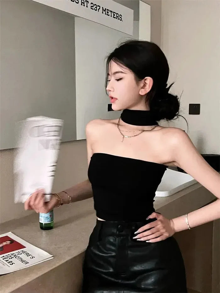 Turtleneck Strapless Tube Top fashionnsio