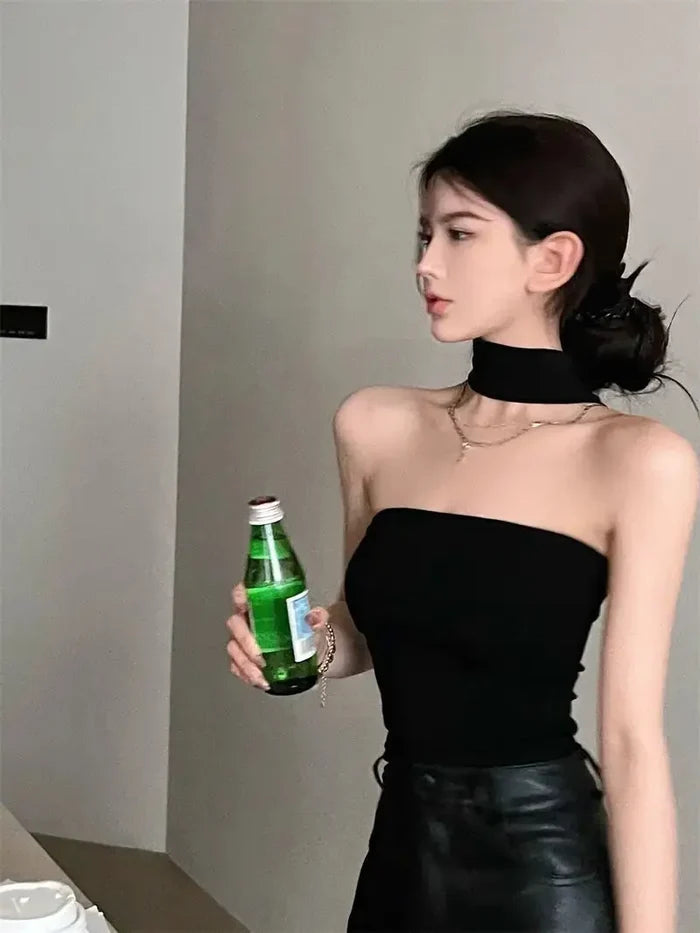 Turtleneck Strapless Tube Top fashionnsio