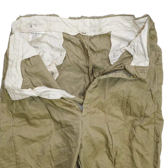 US Army 1970s Khaki Chino Trousers - 32x33, Medium - US Army Surplus - Dress Trousers