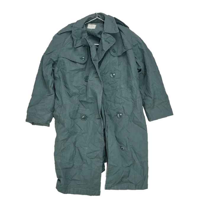 US Army 1970s Women's Olive Raincoat - 14R, Medium - US Army Surplus - Rain Jackets