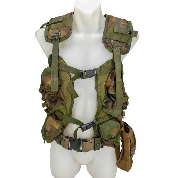 USGI Enhanced Woodland Load Bearing Vest w/ Belt - Large - Film Production Used - Combat Vests & Rigs