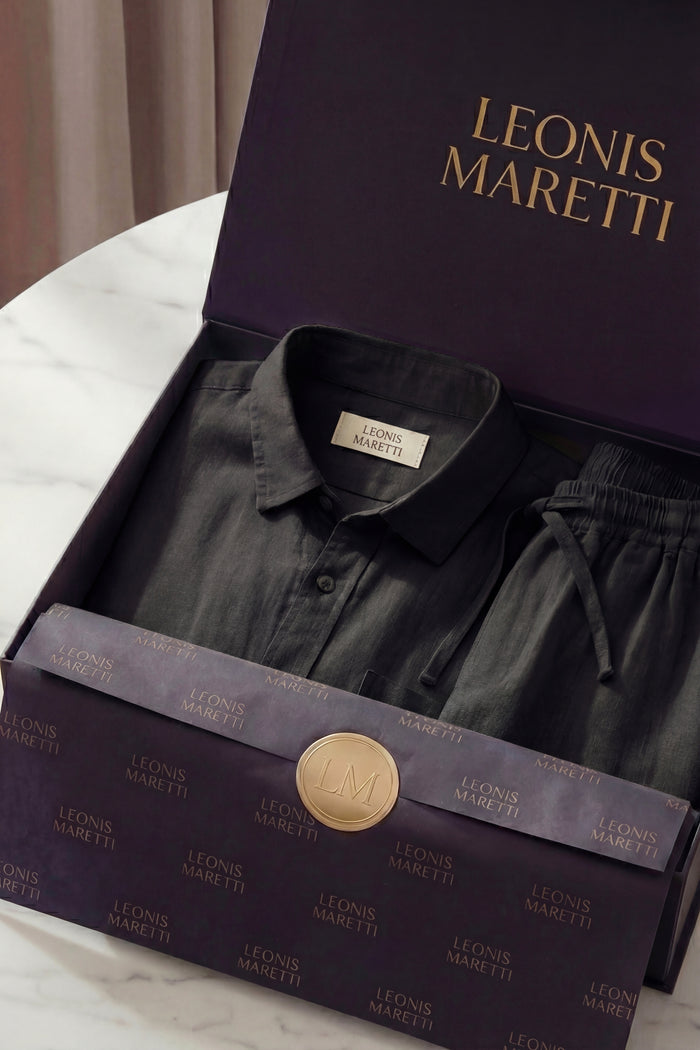 Verona Linen Shirt & Shorts Black