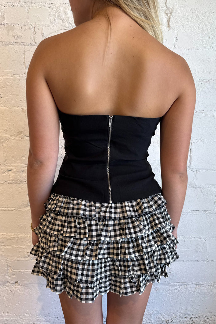 Vivid Checker Ruffle Mini Skort, Mini Skirt, Checkered Skirt, Game Day Outfit, Adeline Boutique, Dallas Boutique, Boutique Clothing, Country Concert Outfit