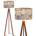 White Gray Brown Wooden Tripod Floor Lamp - Scandinavian Retro LED Light - US Plug - retro floor lamps