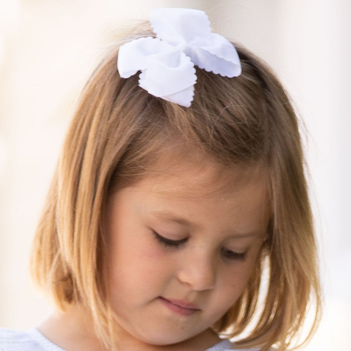 White Scallop Bow