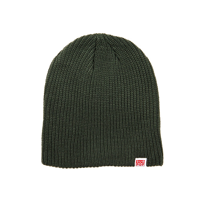 Wide Cable Knit Hat Green