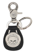 Willie G Skull Medallion Genuine Leather Key Fob