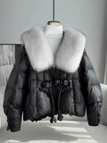 Polyester Women's Loose Thick Cotton Coat With Fur Collar BadAssWear.fi