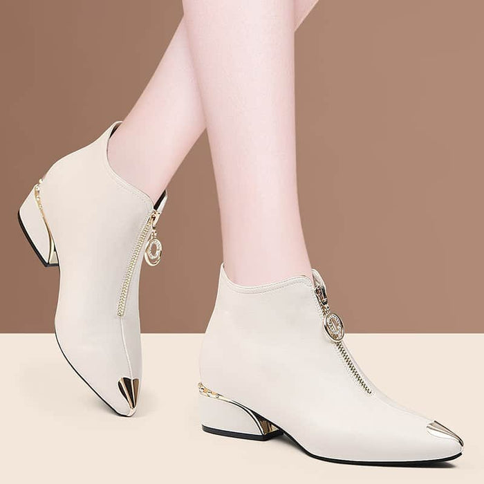 Plush Short Boots Women Flat With Thick Heel BadAssWear.fi