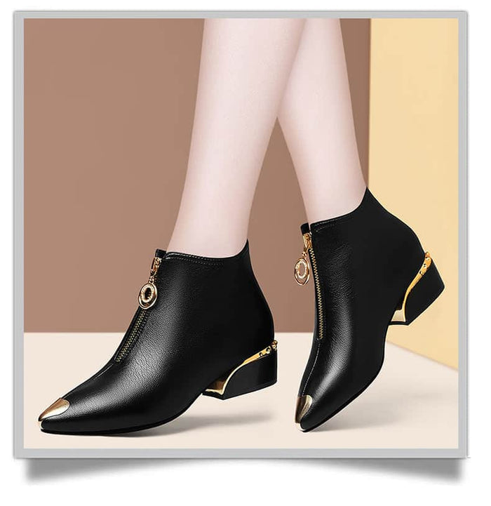 Plush Short Boots Women Flat With Thick Heel BadAssWear.fi