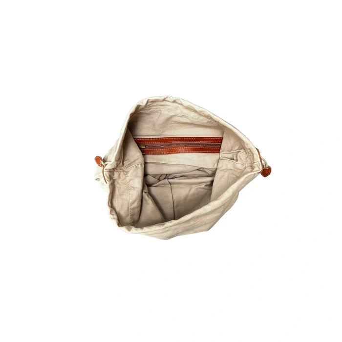 Woven Leather Mesh Tote Bag