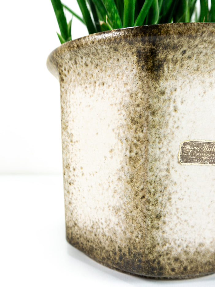 XL 1970s Beige Brown Midcentury Ceramic Planter by SCHEURICH 932-18